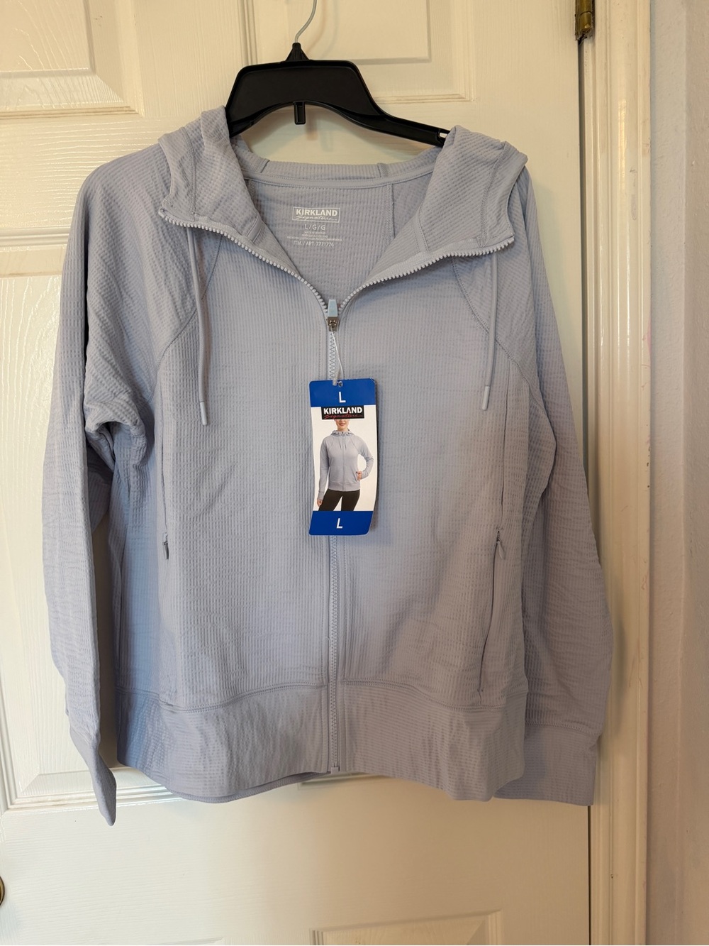 Kirkland Signature Ottoman active jacket;Pale Blue moisture wicking, pockets